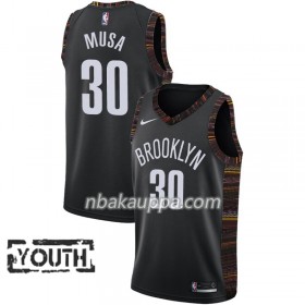 Brooklyn Nets Dzanan Musa 30 2018-19 Nike City Edition Musta Pelipaidat Swingman - Lasten